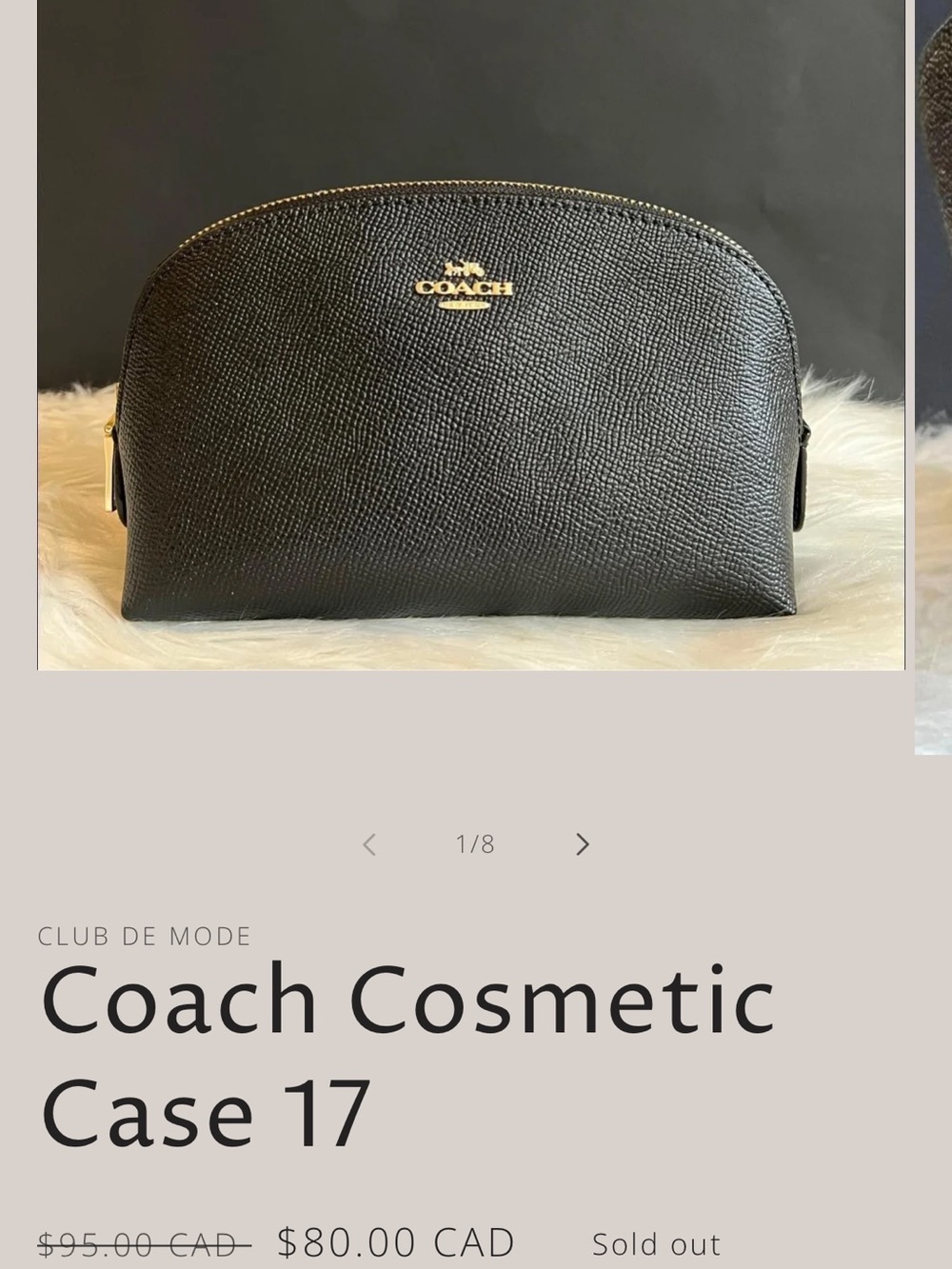 Vintage Coach Navy Cosmetic Leather Case 17!
